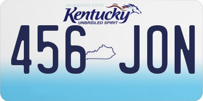 KY license plate 456JON