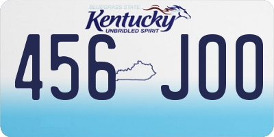 KY license plate 456JOO
