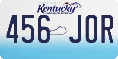 KY license plate 456JOR