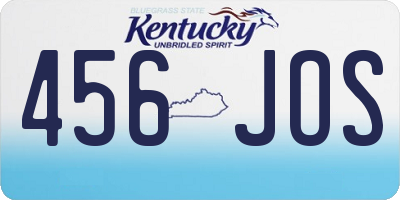 KY license plate 456JOS