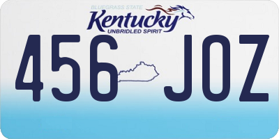 KY license plate 456JOZ