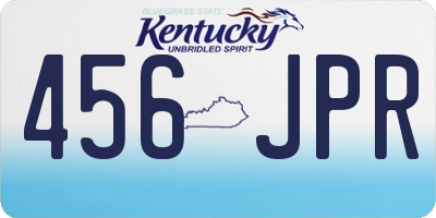 KY license plate 456JPR