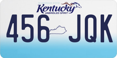 KY license plate 456JQK