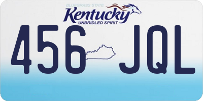 KY license plate 456JQL