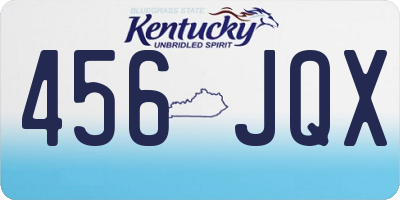 KY license plate 456JQX