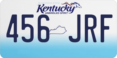 KY license plate 456JRF