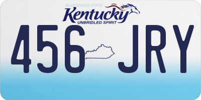 KY license plate 456JRY