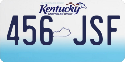 KY license plate 456JSF