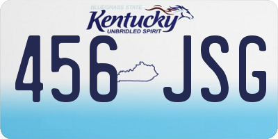 KY license plate 456JSG