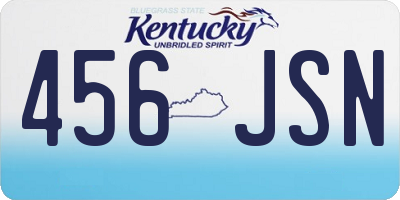 KY license plate 456JSN