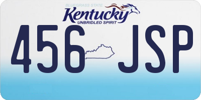 KY license plate 456JSP