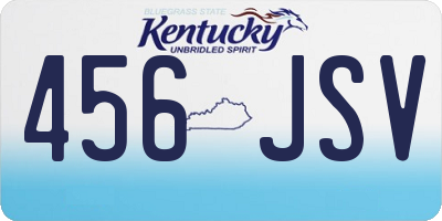 KY license plate 456JSV