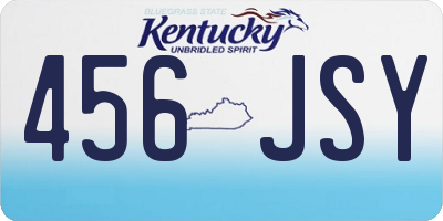 KY license plate 456JSY