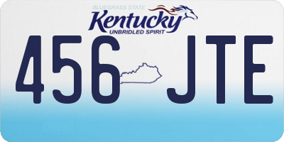 KY license plate 456JTE