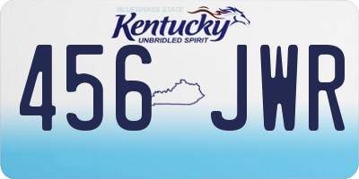 KY license plate 456JWR