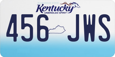 KY license plate 456JWS
