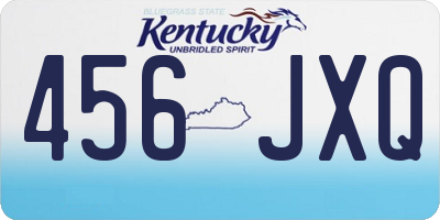 KY license plate 456JXQ