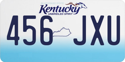 KY license plate 456JXU