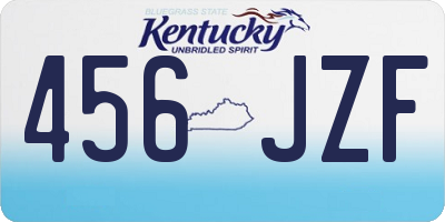 KY license plate 456JZF