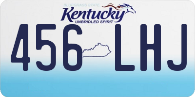 KY license plate 456LHJ