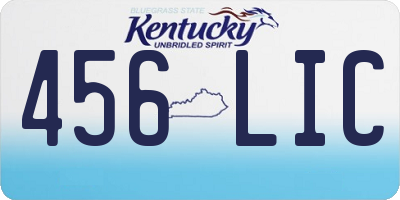 KY license plate 456LIC