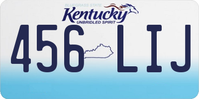 KY license plate 456LIJ