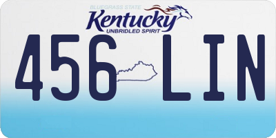 KY license plate 456LIN