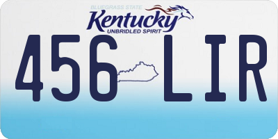 KY license plate 456LIR