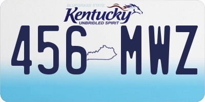 KY license plate 456MWZ