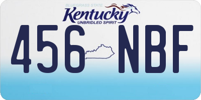 KY license plate 456NBF