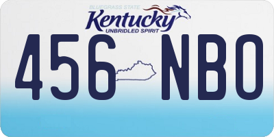 KY license plate 456NBO