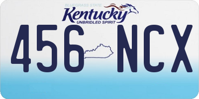 KY license plate 456NCX