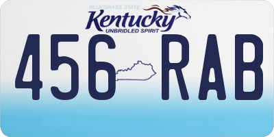 KY license plate 456RAB