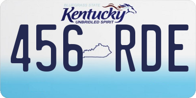 KY license plate 456RDE