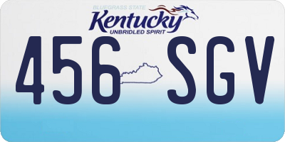KY license plate 456SGV