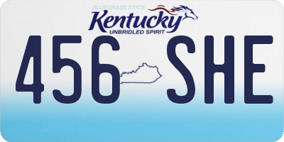 KY license plate 456SHE
