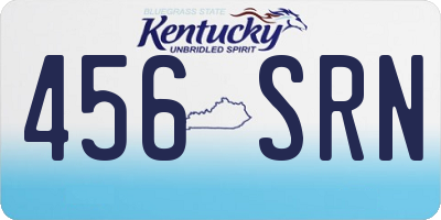 KY license plate 456SRN