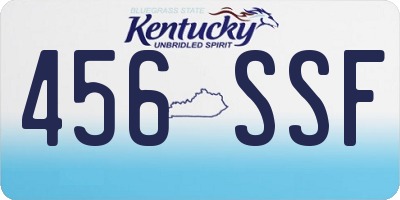 KY license plate 456SSF