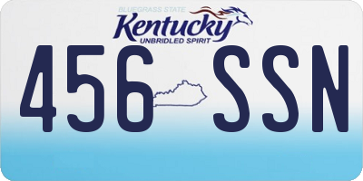 KY license plate 456SSN