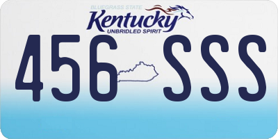 KY license plate 456SSS