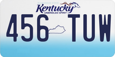 KY license plate 456TUW