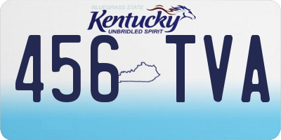KY license plate 456TVA