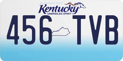 KY license plate 456TVB