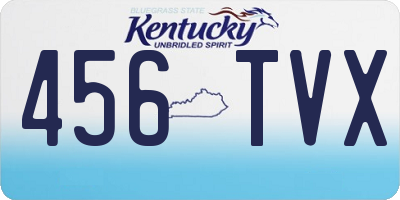 KY license plate 456TVX