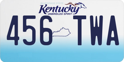 KY license plate 456TWA