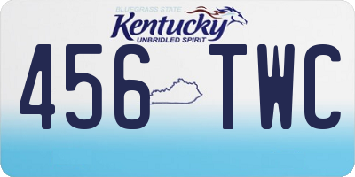 KY license plate 456TWC