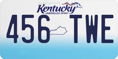 KY license plate 456TWE