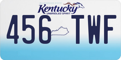 KY license plate 456TWF