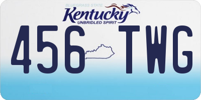 KY license plate 456TWG