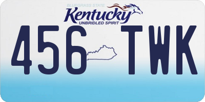 KY license plate 456TWK